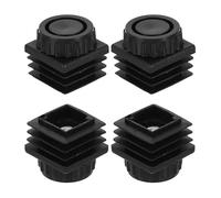 sourcing map Set di 4 piedini di livellamento, M8 x 25 x 25 mm, in plastica, regolabili, per mobili, quadrati, con inserto filettato, livellatori a vite per tavolo, sedia, mobili, colore nero