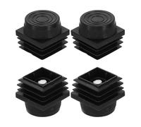 sourcing map Set di 4 piedini di livellamento, M8 x 30 x 30 mm, in plastica, regolabili, per mobili, quadrati, con inserto filettato, livellatori a vite per tavolo, sedia, mobili, colore nero
