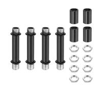 sourcing map Set di 4 steli dritti per lampada da 60 mm, in acciaio al carbonio M10, asta a doppia estremità con filettatura fine con dadi di bloccaggio, connettore a manicotto per lampade da tavolo