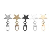 sourcing map Set di 4 tiranti per cerniera, 4 cm, in pelle, con stella, per riparazione di bagagli, abbigliamento, giacche, zaini, stivali, nero/argento/oro/grigio/bronzo