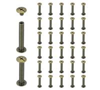 sourcing map Set di 40 rivetti a vite Chicago, M5 x 30 mm, in metallo, a testa Phillips, per fai da te, cintura, borsa, rilegatura, colore: bronzo