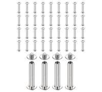 sourcing map Set di 40 viti Chicago M4 x 24 mm di lunghezza 6 mm in metallo Phillips rivetti rivetti rivetti vite per rilegatura fai da te in pelle, cintura, borsa, artigianato, rilegatura, argento