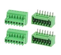 sourcing map Set di 5 connettori a 7 pin, passo 2,54 mm, 125 V 4 A, per montaggio su PCB con morsettiera a vite, spina ad angolo retto per cavi di moduli di alimentazione audio fai da te