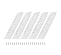 sourcing map Set di 5 coperture per prese d'aria per porte, 20 x 5 cm, in alluminio resistente, con 20 viti di montaggio, per ante di armadi, armadi, colore grigio