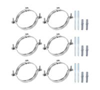 sourcing map Set di 6 morsetti regolabili per staffa per tubi da 75 mm, in acciaio inox, montaggio a parete a soffitto, anello diviso, supporto per tubi in metallo, morsetto con viti e tubo di