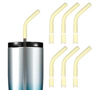 sourcing map Set di 6 punte in silicone per cannucce, riutilizzabili, con fondo in silicone, adatte per cannucce in acciaio inox da 8 mm, giallo