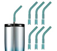 sourcing map Set di 6 punte per cannucce in silicone, riutilizzabili, con fondo in silicone, adatte per cannucce in acciaio inox da 8 mm, blu e verde