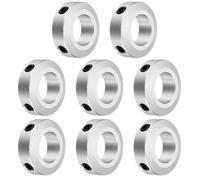 sourcing map Set di 8 collari a vite con foro da 17 mm, collari per alberi in alluminio, diametro esterno 32 mm e spessore 10 mm, collare di arresto per guida lineare dell'albero dell'asta