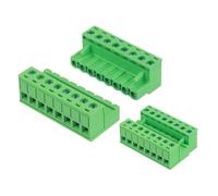 sourcing map Set di 8 connettori a 8 pin da 5 mm con passo da 0,5 cm, montaggio su PCB con morsettiera a vite, maschio e femmina, verde