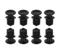 sourcing map Set di 8 piedini di livellamento, M6 x 19 x 19 mm, in plastica, regolabili, per mobili, quadrati, con inserto filettato, livellatori a vite per tavolo, sedia, mobili, colore nero