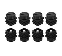 sourcing map Set di 8 piedini di livellamento, M6 x 20 x 20 mm, in plastica, regolabili, per mobili, quadrati, con inserto filettato, livellatori a vite per tavolo, sedia, mobili, colore nero