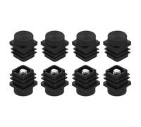 sourcing map Set di 8 piedini di livellamento, M8 x 20 x 20 mm, in plastica, regolabili, per mobili, quadrati, con inserto filettato, livellatori a vite per tavolo, sedia, mobili, colore nero