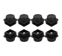sourcing map Set di 8 piedini di livellamento, M8 x 30 x 30 mm, in plastica, regolabili, per mobili, quadrati, con inserto filettato, livellatori a vite per tavolo, sedia, mobili, colore nero