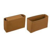 sourcing map Set di inserti organizer per borse, organizer portatili in feltro con cerniera, scomparti multipli, fodera per borsa a tracolla, borsa tote (21,9 x 6,1 x 14,1 cm, marrone)
