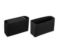sourcing map Set di inserti organizer per borse, organizer portatili in feltro con cerniera, scomparti multipli, fodera per borsa a tracolla, borsa tote (21,9 x 6,1 x 14,1 cm, nero)