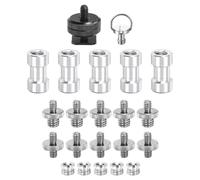 sourcing map Set di montaggio a vite per fotocamera, vite a doppia estremità, doppia vite filettata, anello C e vite femmina per fotocamera, adattatore a vite per treppiede, monopiede, luce flash