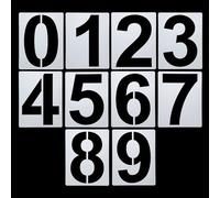 sourcing map Set di stencil con numeri grandi, 15,2 cm, in plastica, numeri da 0 a 9, modelli riutilizzabili per pittura digitale, stencil per torte, indirizzi e numeri, stile A