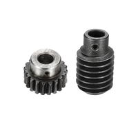 sourcing map Set ingranaggi a vite senza fine in acciaio 1045, 20 denti, modulo 1,25, tasso di riduzione 1:20, rotazione destra, ruota dentata per ridurre la trasmissione (Orecchio, foro da 10 mm