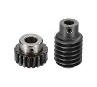 sourcing map Set ingranaggi a vite senza fine in acciaio 1045, 20 denti, modulo 1,25, tasso di riduzione 1:20, rotazione destra, ruota dentata per ridurre la trasmissione (ingranaggio 10 mm, foro