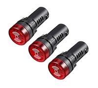 sourcing map Spia indicatore lampeggiante del pannello CA/CC 12 V Allarme con cicalino e luce LED rossa, gialla e verde, 12V 3Pcs, Rosso