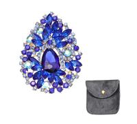 sourcing map Spilla vintage con strass di cristallo per donne, spille da bavero a forma di fiore in lega con strass a goccia per sciarpe, vestiti e cappelli, One Size, Strass