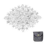 sourcing map Spilla vintage con strass di cristallo per donne, spille da bavero a forma di fiore in lega con strass per bouquet, per sciarpe, vestiti, cappelli, One Size, Strass