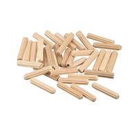 Sourcing Map Spille in Legno per Tasselli 100 Pezzi 4 x 20 mm (5/32 "x3/4") Punte Smussate Scanalate per Tasselli Duro Essiccato Lavorazione Mensola per Mobili