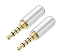 sourcing map Spina di ricambio per jack da 3,5 mm, connettore maschio stereo a 4 poli in metallo da 3,5 mm, per saldatura, fai da te, per la riparazione di cavi, cuffie, auricolari, microfono, colore