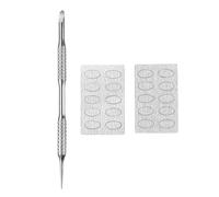 sourcing map Spingi cuticole a doppio lato, strumento di rimozione cuticole in metallo, con 20 fogli di carta vetrata grana 180/240, per manicure, pedicure, nail art