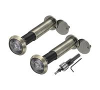 sourcing map Spioncino per porta, 2 pezzi spioncino con 1 kit di punte da trapano da 16 mm per porta anteriore da 6,6 cm a 10,4 cm, grandangolo a 200 gradi, copertura per privacy, bronzo spazzolato