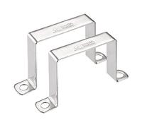 sourcing map Staffa connettore a forma di U 78 x 82 mm in acciaio inossidabile 304 per porta chiusa barra supporto puntone canale 2 pz
