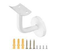 sourcing map Staffe per corrimano in acciaio inossidabile, supporto per corrimano curvo da 6,1 cm, staffa per binario rotondo con vite di montaggio per ringhiera per scale Guardrail, bianco