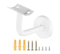 sourcing map Staffe per corrimano in acciaio inossidabile, supporto per corrimano curvo da 7,6 cm, staffa per binario rotondo con vite di montaggio per ringhiera per scale Guardrail, bianco