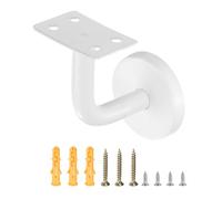 sourcing map Staffe per corrimano in acciaio inossidabile, supporto piatto per corrimano da 6,1 cm, staffa per binario quadrato con vite di montaggio per ringhiere per scale Guardrail, bianco