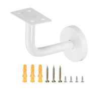 sourcing map Staffe per corrimano in acciaio inossidabile, supporto piatto per corrimano da 7,6 cm, staffa per binario quadrato con vite di montaggio per ringhiere per scale Guardrail, bianco