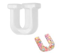 sourcing map Stampi in resina da 6,3 cm, lettere dell'alfabeto maiuscolo U 3D, in silicone, per realizzare candele, fai da te, artigianato, parole, segni, arte, feste, decorazioni per la casa