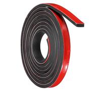 sourcing map Strisce adesive in gomma, 15 mm (larghezza) x 5 mm (profondità) x 2,5 m (lunghezza), rotoli di fogli di gomma solida in neoprene con supporto adesivo, per guarnizioni fai da te,