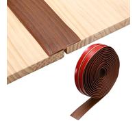 sourcing map Striscia di transizione per pavimenti, 6,1 m x 5 cm x 0,79 cm, autoadesiva, a forma di T, con venature del legno, bordo laminato, per pavimenti, fessure, moquette, colore marrone scuro