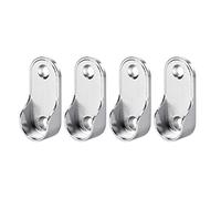 sourcing map, supporti ovali in lega di zinco per asta da armadio, misura diametro 19 mm, 4 pezzi - supporto per staffa flangia asta armadio