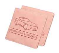 sourcing map Supporto per registrazione e assicurazione auto in pelle PU portaoggetti portaoggetti portaoggetti per carta d'identità, rosa, 14 x 13.5 cm, Moderno