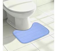 sourcing map Tappetini igienici in memory foam a forma di U, 50 x 40 cm, a | Tappeti da bagno in morbido pile corallo a righe
