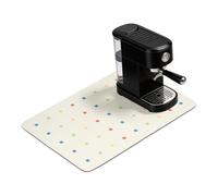 sourcing map Tappetino da caffè, 60 x 50 cm, super assorbente, accessori da bar, quadrati colorati, tappetino in gomma per caffetteria, piano di lavoro della cucina, macchina per espresso, beige
