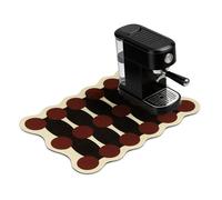 sourcing map Tappetino da caffè, 60 x 50 cm, super assorbente, accessorio da bar, tappetino in gomma ondulato per caffetteria, piano di lavoro della cucina, macchina per espresso, cerchi marroni