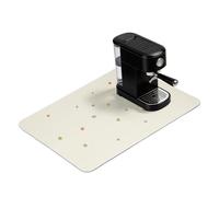 sourcing map Tappetino da caffè, 80 x 50 cm, super assorbente, accessori da bar, cerchi colorati, tappetino in gomma per caffetteria, piano di lavoro della cucina, macchina per espresso, beige