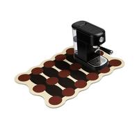 sourcing map Tappetino da caffè, 80 x 50 cm, super assorbente, accessorio da bar, tappetino in gomma ondulato per caffetteria, piano di lavoro della cucina, macchina per espresso, cerchi marroni