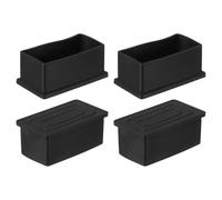 sourcing map Tappi in gomma per gambe di mobili, 4 pezzi, 60 x 30 mm, tappi rettangolari per gambe di sedie, mobili, protezioni per pavimenti, tavoli, sedie, macchinari, attrezzature (nero)