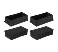 sourcing map Tappi per gambe in gomma per mobili, 4 pezzi, 50 x 100 mm, rettangolari, con bordi, protezione per pavimenti, tavoli, sedie, macchinari, colore nero