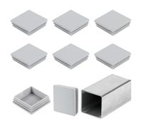 sourcing map Tappi terminali quadrati per tubi da 60 mm, 8 pezzi, in plastica, per tubi in metallo, gambe di sedie, tavoli, librerie, mobili, colore: grigio