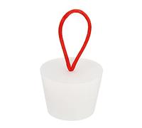 sourcing map Tappo conico in gomma siliconica da 32 mm a 42 mm, tappo per vasca da bagno solido con manico per provette, tubo dell'acqua, foro di drenaggio, bianco