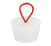 sourcing map Tappo conico in gomma siliconica da 42 mm a 53 mm, tappo per vasca da bagno solido con manico per provette, tubo dell'acqua, foro di drenaggio, bianco